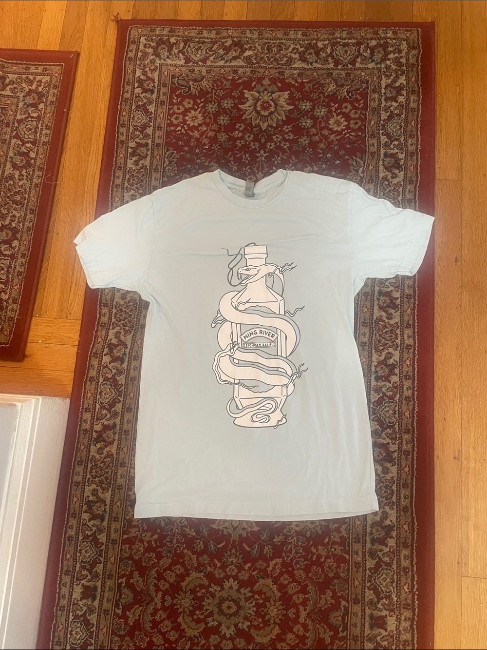 Men's Light Blue Graphic Tee - Unbranded